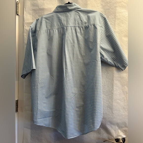 Arrow poplin mens cotton button up short sleeve plaid shirt Sz-16-16-1/2 L. W16 - Picture 4 of 9
